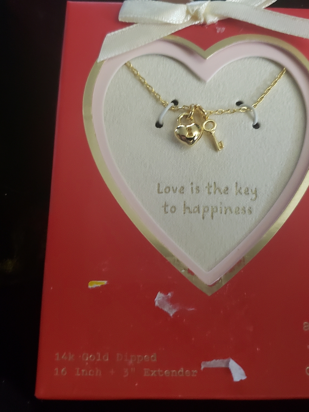 a new day Gold Heart and Key Pendant Necklace